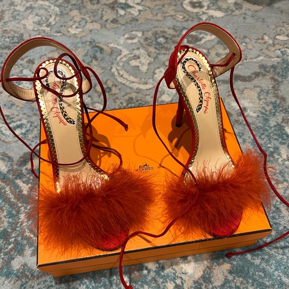 Charlotte Olympia Red Sandals - Picture 1 of 5